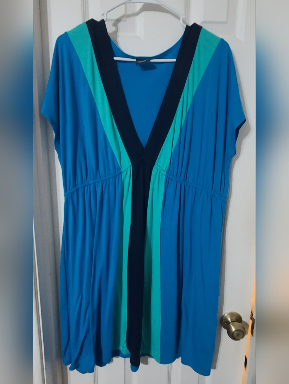 Faded Glory Blue & Teal V-Neck Women’s Swim Coverup